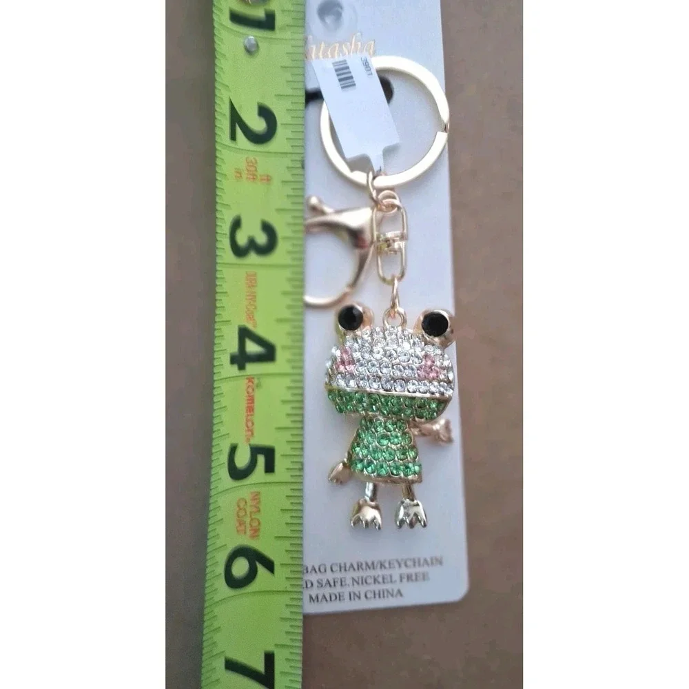 Natasha Bling Frog Bag Charm Keychain